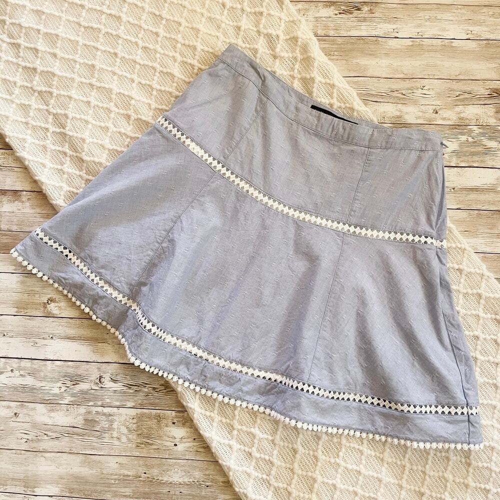 White House Black Market Chambray A-Line Skirt